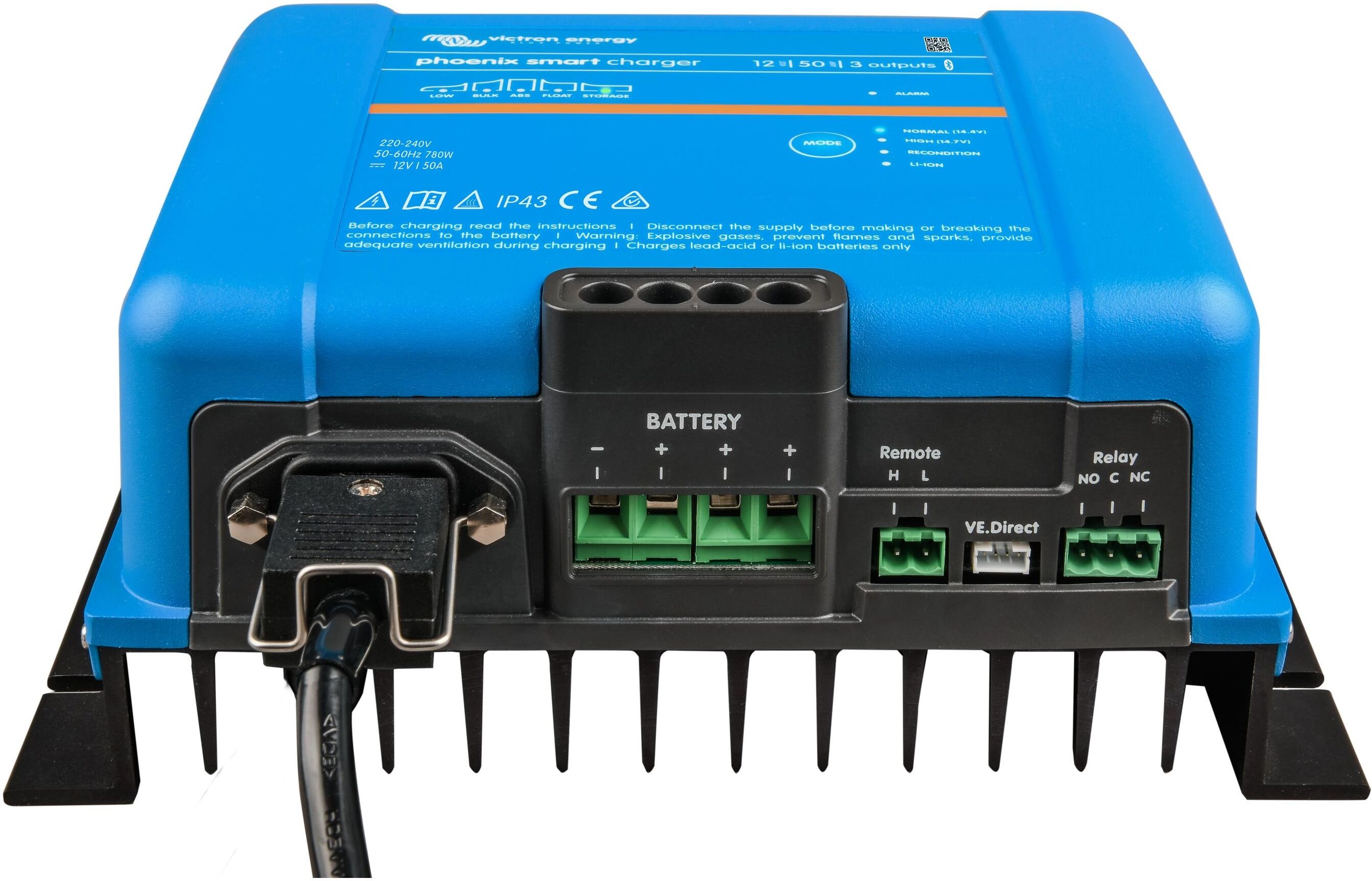 Batterie-Ladegerät VICTRON ENERGY "Energy Smart IP43 12 V 50A -3", blau (bunt), Ladegeräte, Batterie-Ladegerät bunt Einheitsgröße