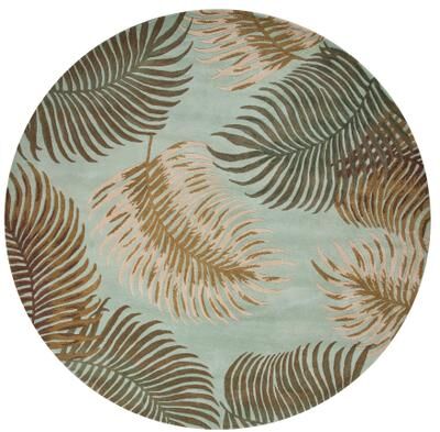 Domani Camila Aqua Tropical Hand-tufted Wool Area Rug