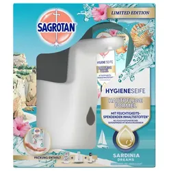 Sensorspender für Seife Sagrotan Set Limited Edition 250 ml Sardinia Dreams Inklusive No-Touch Spender