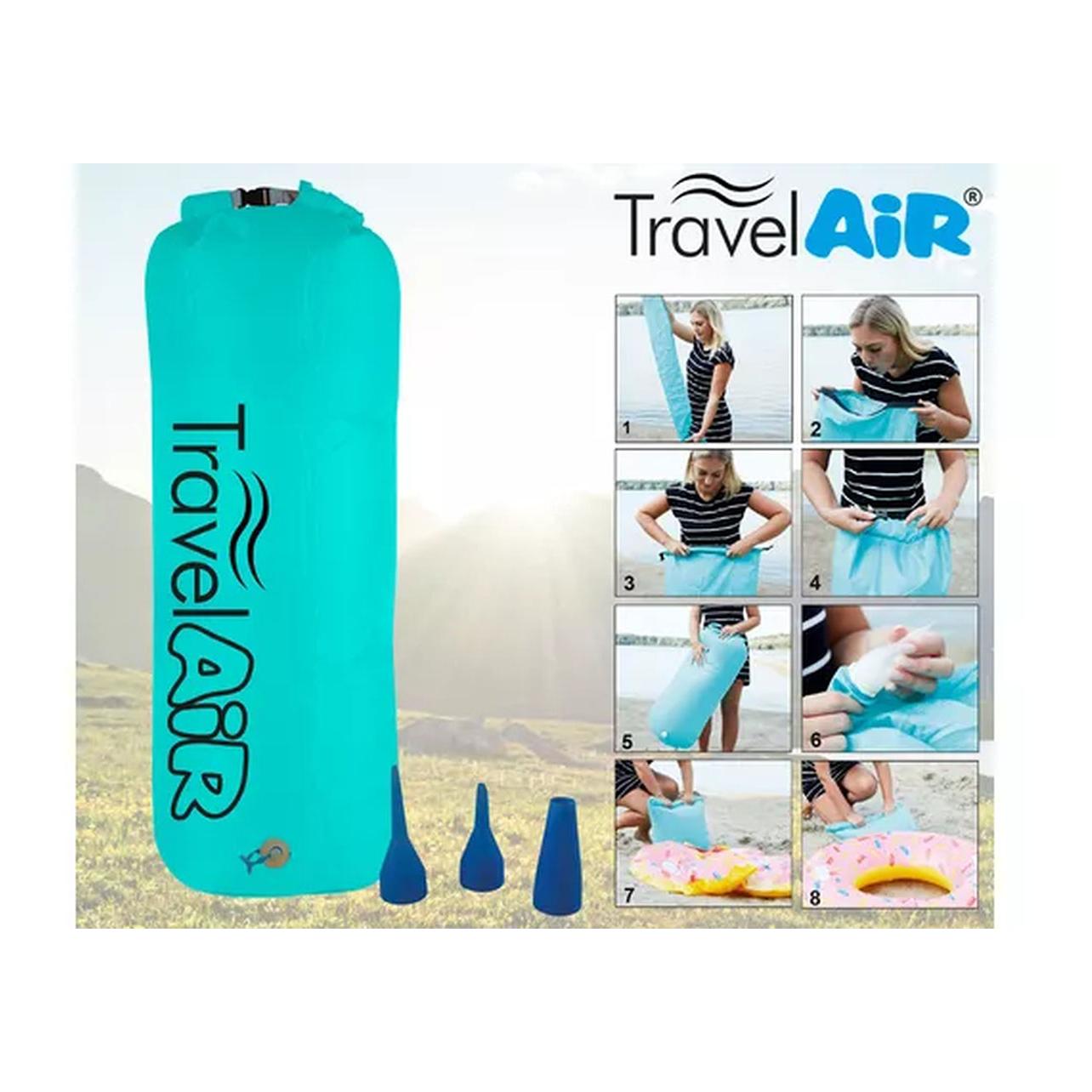 Happy People TravelAiR 3in1, blau Luftpumpe,Packsack,Kissen (78071)
