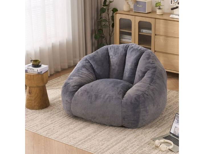 Comfyu - Pouf poire pour adultes - Doux et confortable - Convient pour le salon la chambre et le balcon - Gris