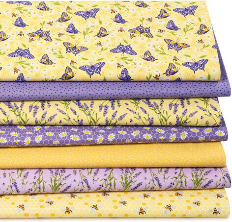 Patchwork- und Quiltpaket "Bienen & Lavendel", lila-color