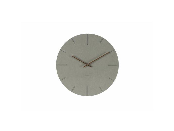 Onzeno Wanduhr Design Grau 29/29 cm, Grau, Braun, Rund, 29x29x0.9 cm, Dekoration, Uhren, Wanduhren