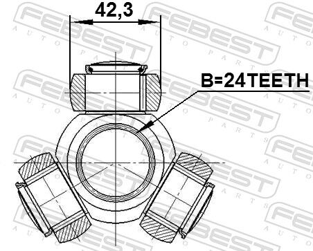 Febest Tripodestern, Antriebswelle 1216ix35 Für Hyundai