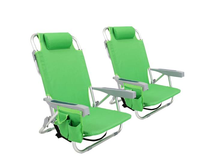 Strandstuhl klappbar 2er Set grün