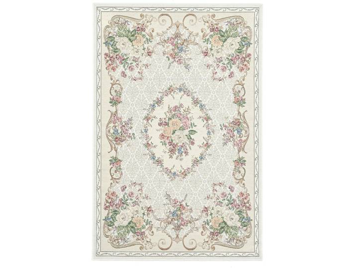 THEKO Flomi Floral rechteckig 3 mm Höhe gewebt, Blumen Design, ideal im Wohnzimmer & Schlafzimmer