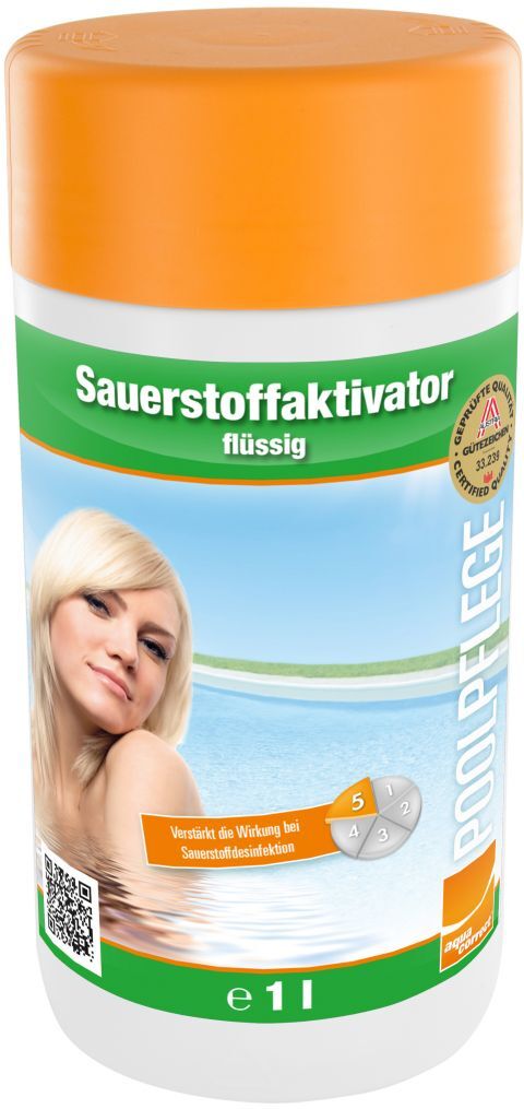 Steinbach Poolpflege Sauerstoffaktivator 1 L, flüssiger Aktivsauferstoff