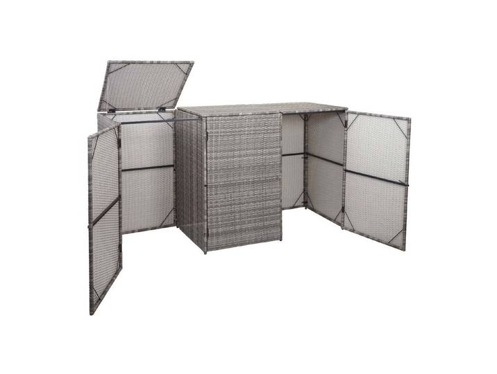 MCW Mülltrennsystem MCW-E25-3x120l, Trennwand, Klappdeckel inkl. Wind-Sicherung durch Kette