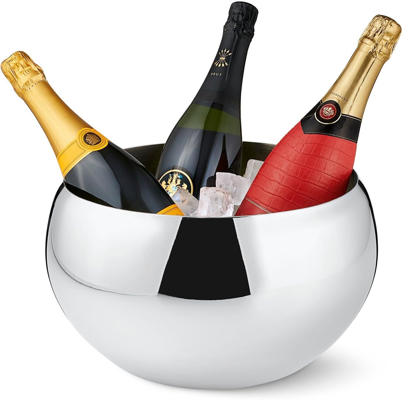 Sektkühler PHILIPPI "Champagnerkühler Nizza 35 cm", silber (silberfarben), H:20cm Ø:35cm, Edelstahl, Eiskübel, Sektkühler silberfarben Einheitsgröße