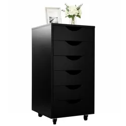 Relaxdays Rollcontainer 6 Schubladen Schwarz