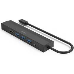 Hama Multiport (USB-C, 6 Ports), Dockingstation + USB Hub, Schwarz