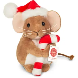 Teddy-Hermann - Weihnachtsmaus mit Zuckerstange 11 cm