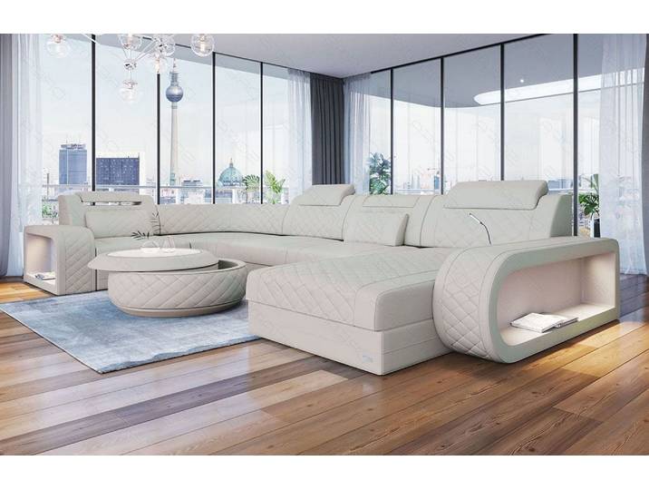 Mini Wohnlandschaft Berlin U-Form aus Leder