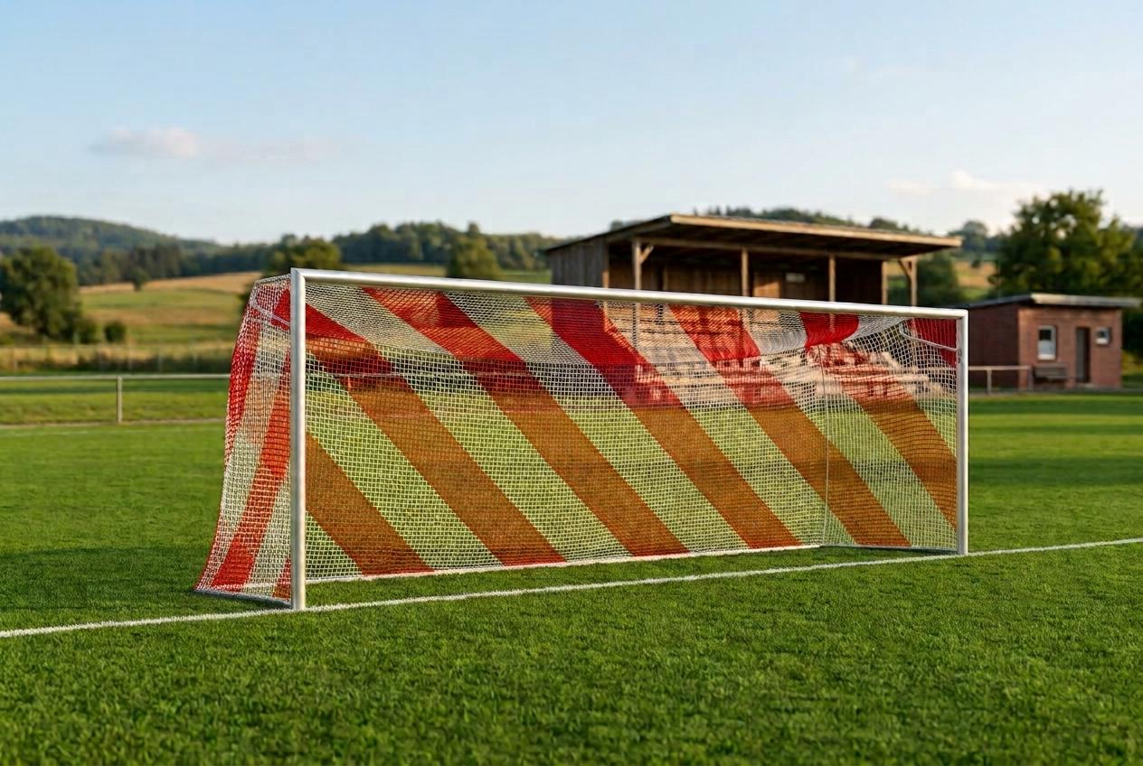 Fußballtor - Bundesliga - 7,32 x 2,44 m - mit Netzbügel weiß Kunststoff-Netzhaken Ohne Ohne