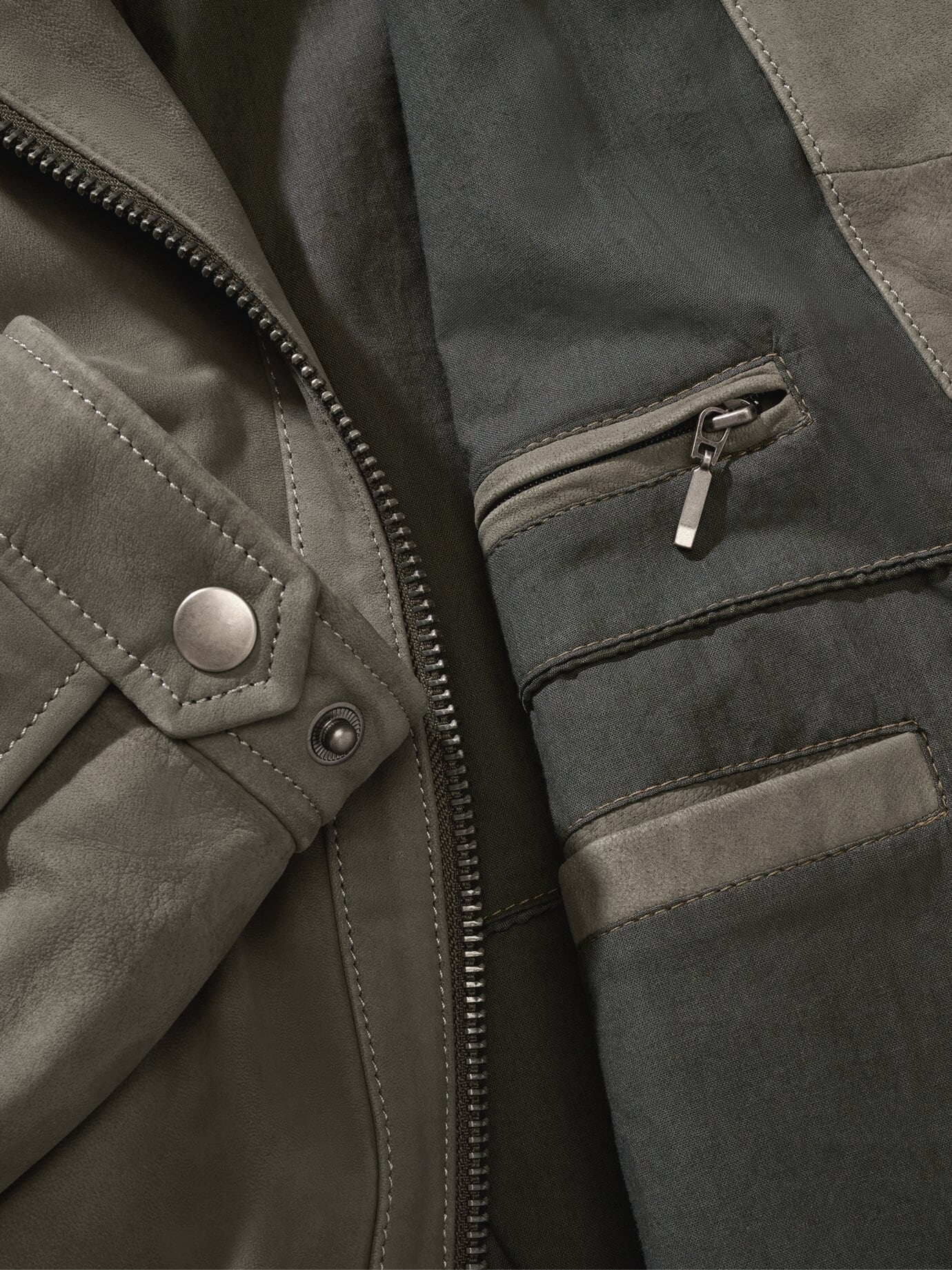 Mey & Edlich Velvet-Racer-Lederjacke Grün 56