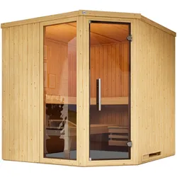 Weka Sauna Varberg 3 / Ohne Ofen - Ganzglastür u. Fensterelement
