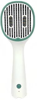 Inspired Deals Premium Rechargeable UV Sterilization Pet Brush & Self Cleaning Pet Grooming Comb dark Green