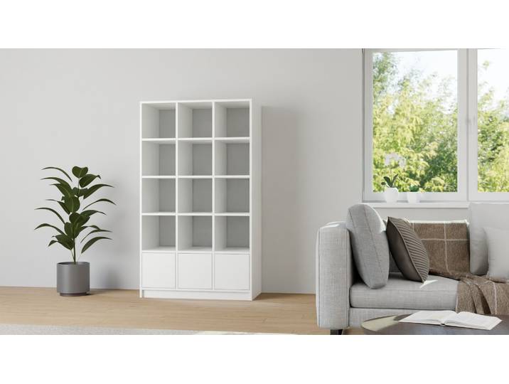 Weißes Regal aus MDF Dekor MDF Beschichtet MDF Weiß matt