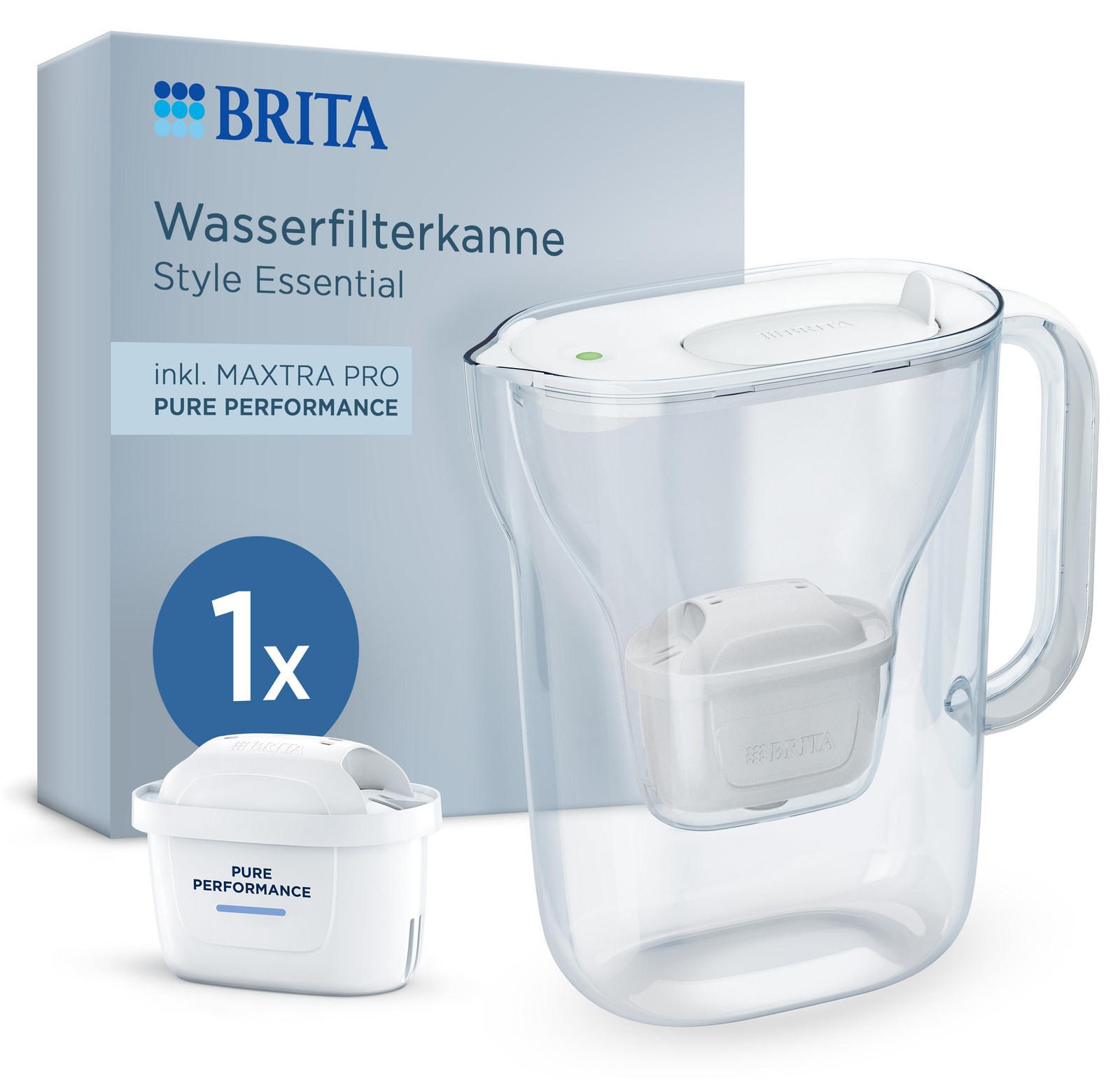 BRITA MAXTRA Style Essential waterfilter voor optimale waterkwaliteit met 1 filter