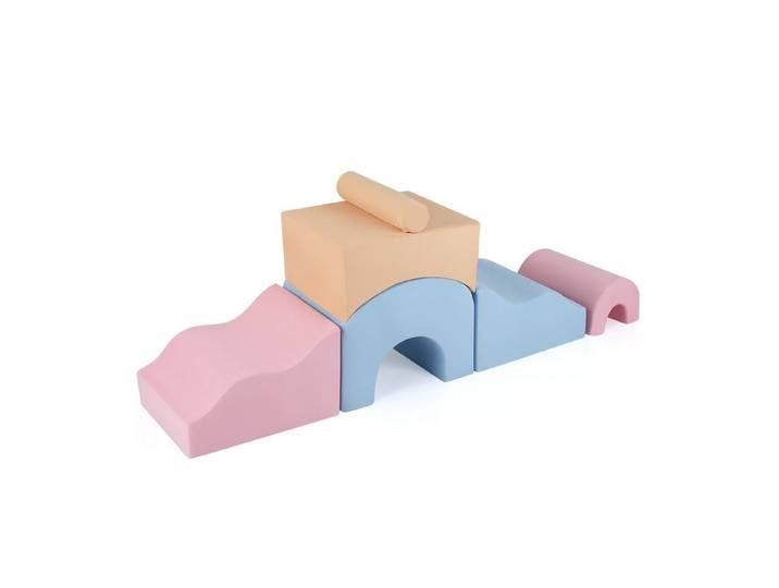 COSTWAY Schaumstoffbausteine Set Softbausteine Kletterset waschbaren Bezügen Spielbauklötze, (6 St)