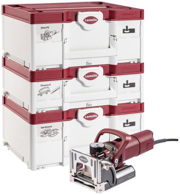 Lamello Zeta P2 Set, fraiseuse à rainurer, DP, prise type F Schuko, dans Systainer3 M avec assortiment de connecteurs (101403DESET)