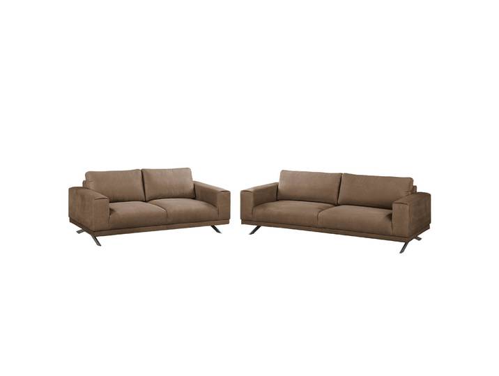 Polstergarnitur 3-2 Braun/Congo Grau Webstoff Modern