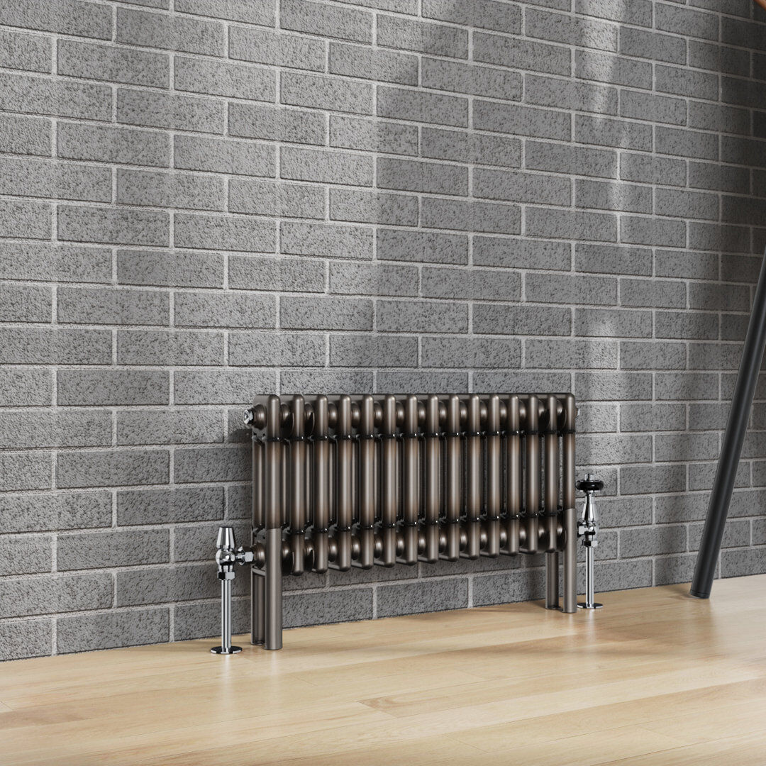Belfry Heating Doe Horizontal Traditional 2 Column Radiator Raw Metal Silver;Raw Metal 300cm H x 695cm W x 70cm D