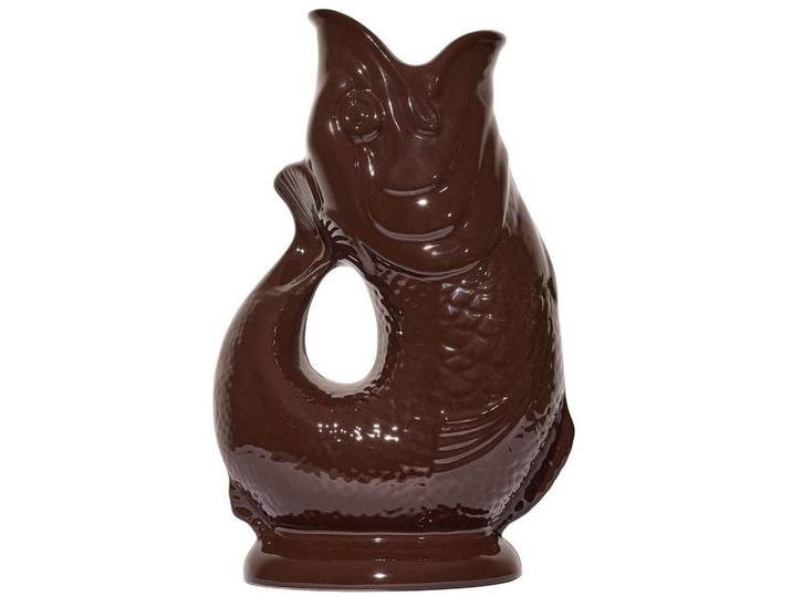 Gluckigluck Karaffe mit „Gluck-Gluck“-Geräusch 27,5/17/9,5 cm, Mokka, Keramik, Tiere, 1.2 L, Organisch, handgemacht, Geschirr, Kannen & Karaffen, Wasserkaraffen & Krüge