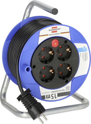 Brennenstuhl 1079180004 Kabeltrommel 15 m Schwarz Schutzkontakt-Stecker