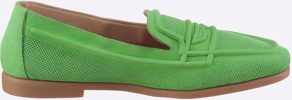 Slipper ANDREA CONTI, Damen, Gr. 40, Leder, grün (grasgrün), Leder, Nubukleder, Rindsleder, Schuhe Slipper grasgrün 40, Leder