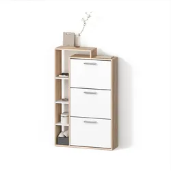 SCHUHKIPPER Ortello Weiß/Sonoma 80 x 128.3 cm mit 3 Fächern