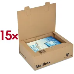 Colompac 15 Versandkartons »CP 098 Mailbox M« braun, 33x11x25.3 cm