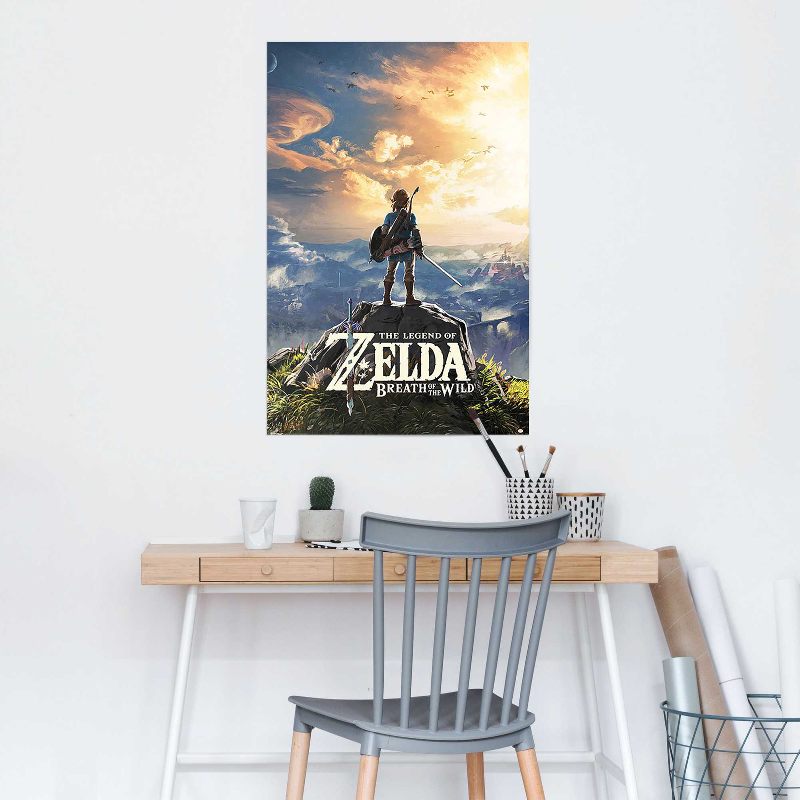 home24 Zelda - Breath of the Wild poster, blauw, 61 x 92 cm