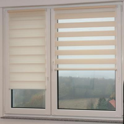 Doppelrollo KUTTI "Sola" Gr. 4, beige, B:80cm H:160cm, Polyester, Rollos, DUO-Rollo, Fixmaß, mit Klemmträger, blickdicht, Sichtschutz