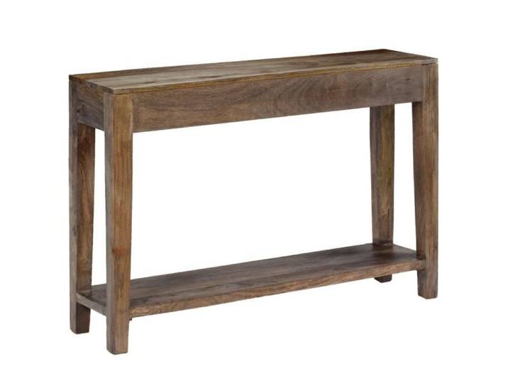 Table console en bois de manguier massif - VINGVO - YIN(244969) - Laqué - 2 tiroirs - 1 étagère