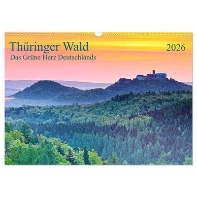 Thüringer Wald Das Grüne Herz Deutschlands (Wandkalender 2026 DIN A3 quer), CALVENDO Monatskalender
