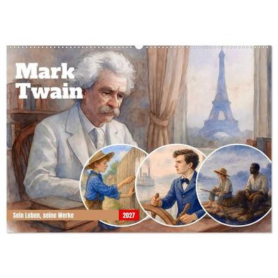 Mark Twain (Wandkalender 2027 DIN A2 quer), CALVENDO Monatskalender