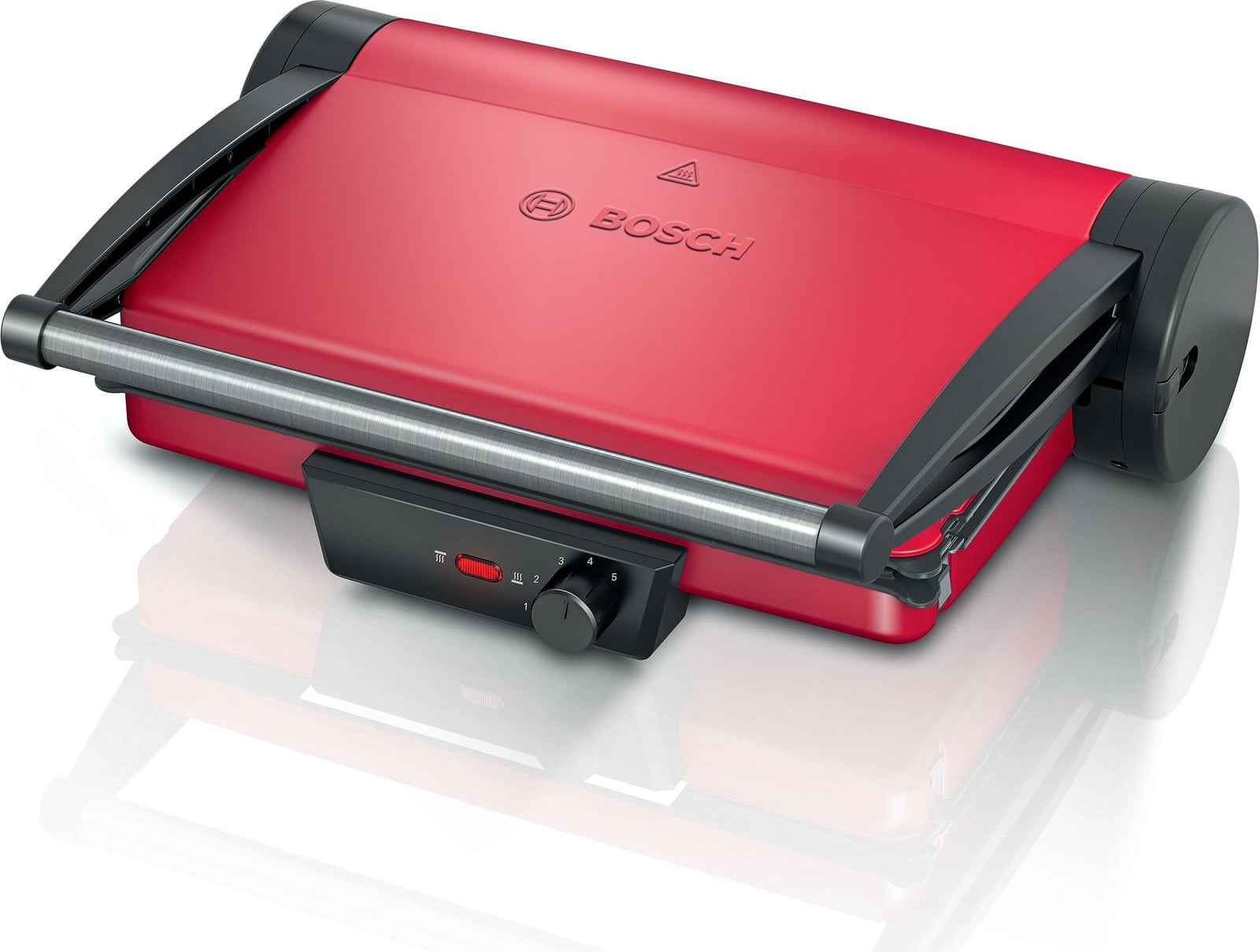 Bosch TCG4104 contactgrill en tafelgrill, rood/antraciet, 2.000W
