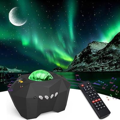 Sternprojektor mit Bluetooth-Lautsprecher Fernbedienung Galaxy Projektor Nordlichter Aurora Projektor mit Mondstern Nachtlicht Projektor für Schlafzimmer Heimkino Kinder Spielzimmer Partys