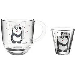 Leonardo BAMBINI 2er Set Kindertasse & Trinkglas Panda