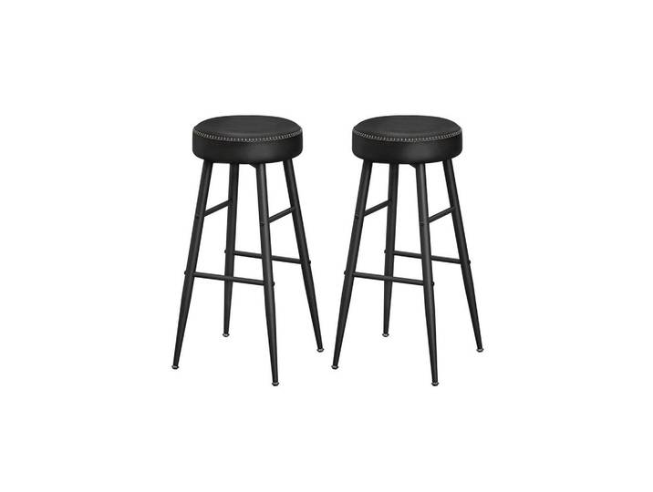 Hansiro Barhocker Maseru 2Er-Set, Schwarz, Metall, 51.6x76.2x51.6 cm, Esszimmer, Barmöbel, Barhocker
