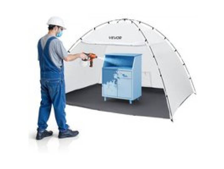 VEVOR tragbares Lackierkabinenzelt (293x230x188 cm Arbeitsbereich) Sprühfarbenzelt für Sprühmalerei, wasserfeste Farbkabine mit integriertem Boden & aufrollbarer Tür für Schränke Stühle Tische