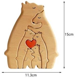 Uplift Treasures Bear Family Wooden Art Puzzle DIY Desktop Decor 6 Bears