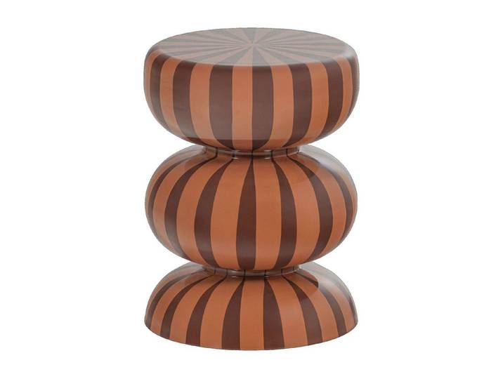 WOOOD Beistelltisch Retro Stripes Metall Hochglanz
