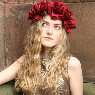 CreateConfidence Floral Rose Headband Crown For Wedding & Halloween Black