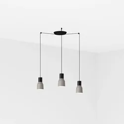 Faro Pendelleuchte KOMBO 120 3xE27, IP20, schwarz matt, grau FAR-68591-3L