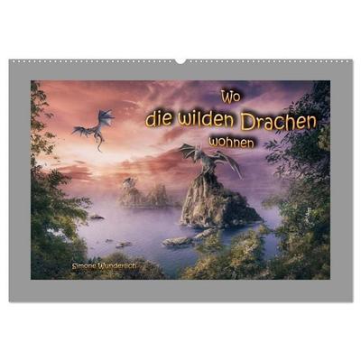 Wo die wilden Drachen wohnen (Wandkalender 2027 DIN A2 quer), CALVENDO Monatskalender