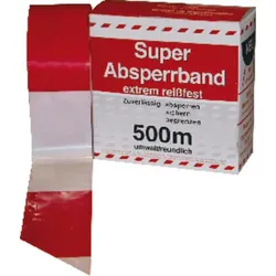 Absperrband 500 m-Rolle, rot/weiß - rot/weiß