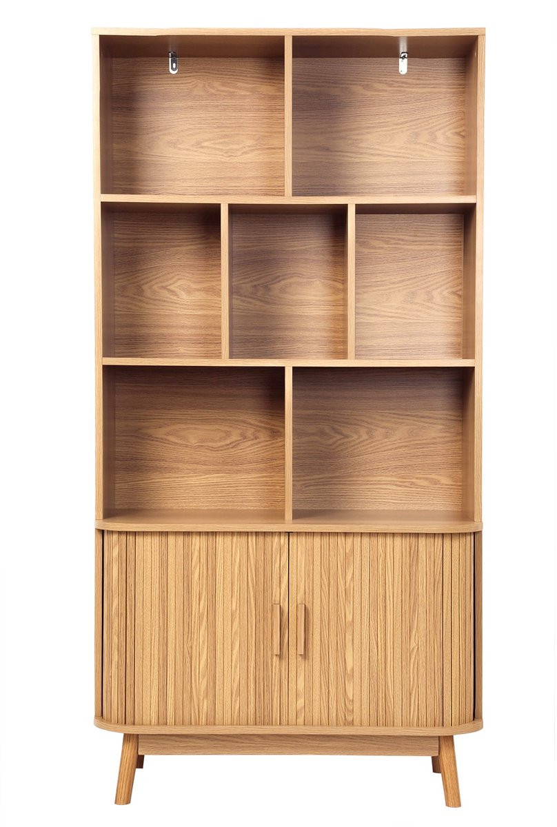CALICOSY Boekenkast met 2 schuifdeuren en houtfineer, B/D/H: 40 x 80 x 157,5 cm
