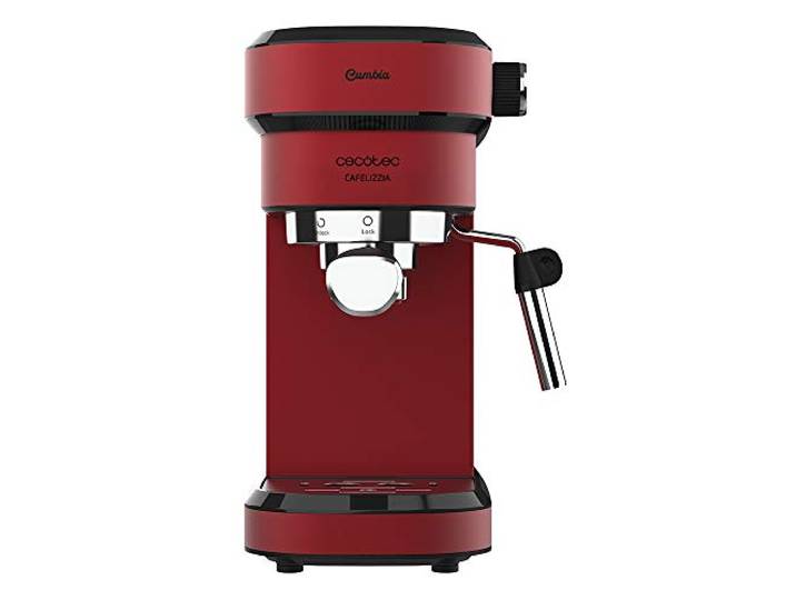 Cecotec Espressomaschine Cafelizzia 790 Shiny, Espressos und Cappuccino 1350 W, Thermoblock - System, 20 Bar Druck, Automatikmodus für 1 - 2 Kaffees, Schwenkbares Dampfrohr, 1,2L, Rot